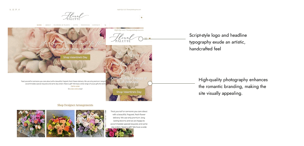 Competitor florist website