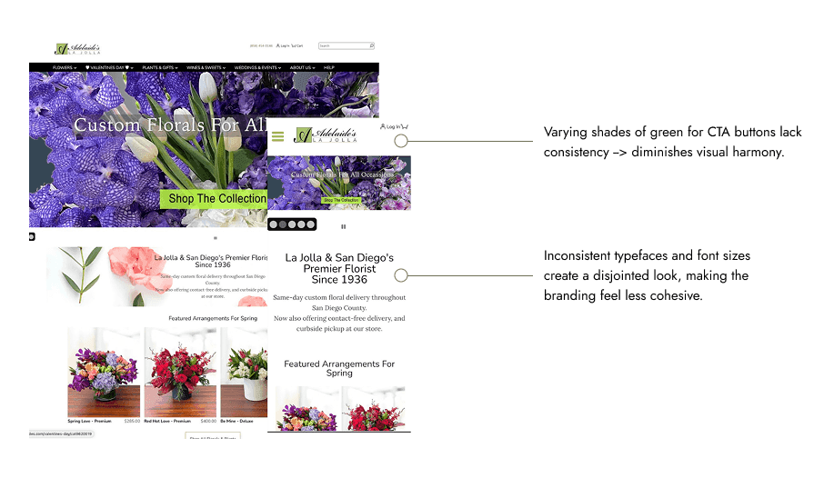 Competitor florist website