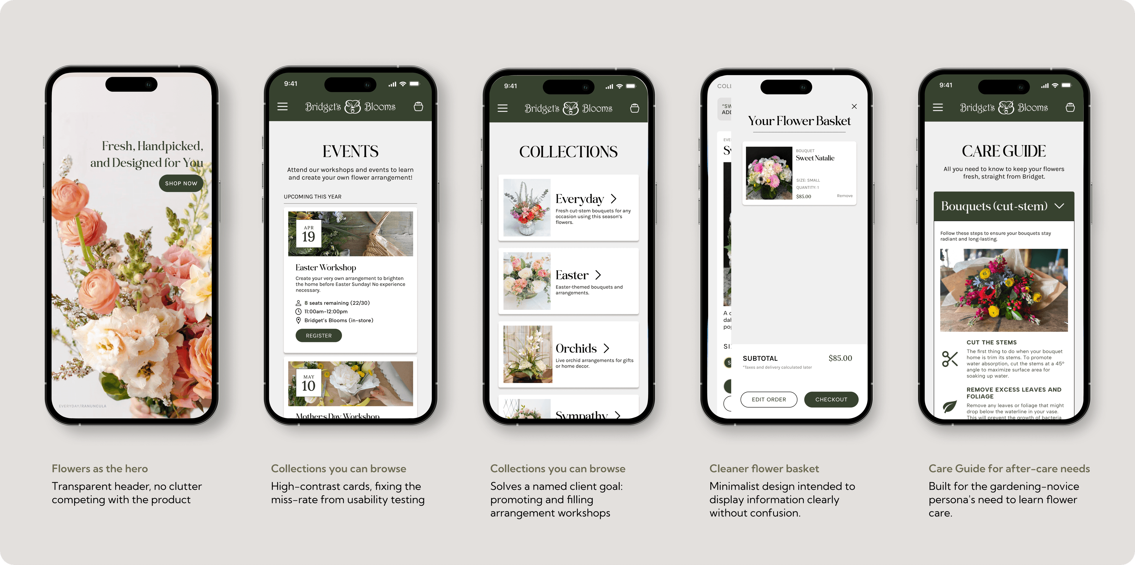Final designs for desktop and mobile