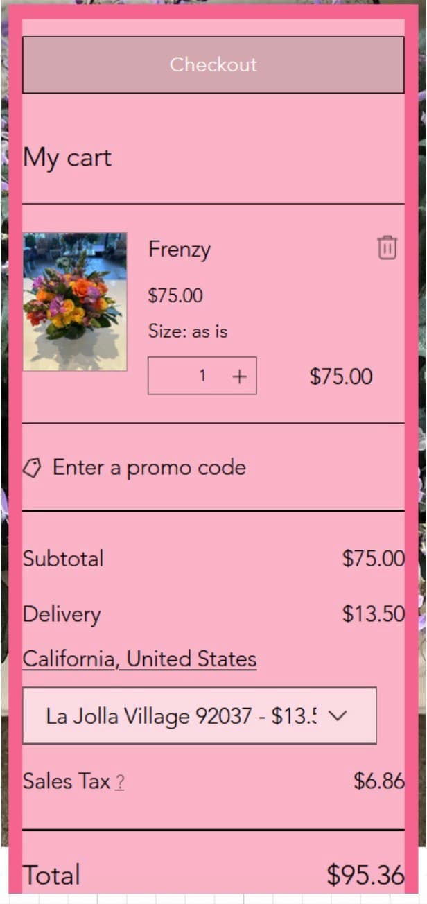 Original site photo of a bouquet