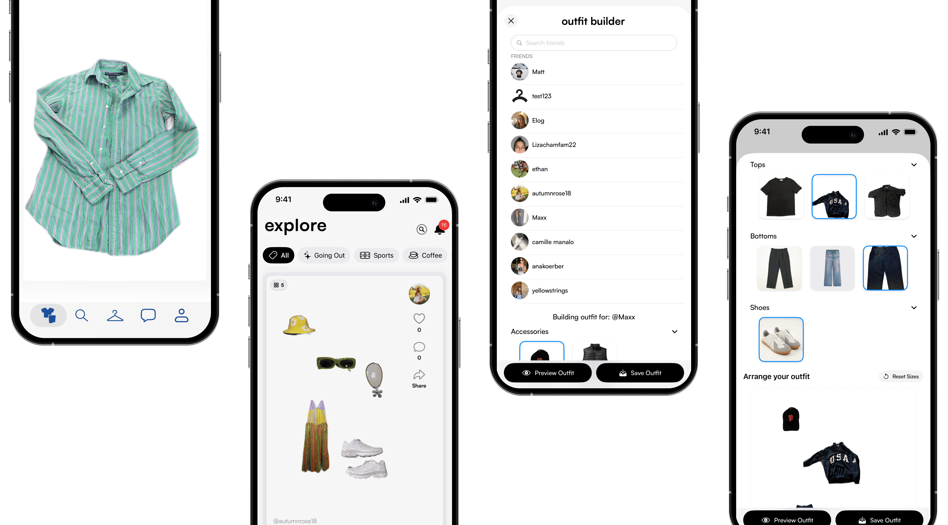 Cinched app screens