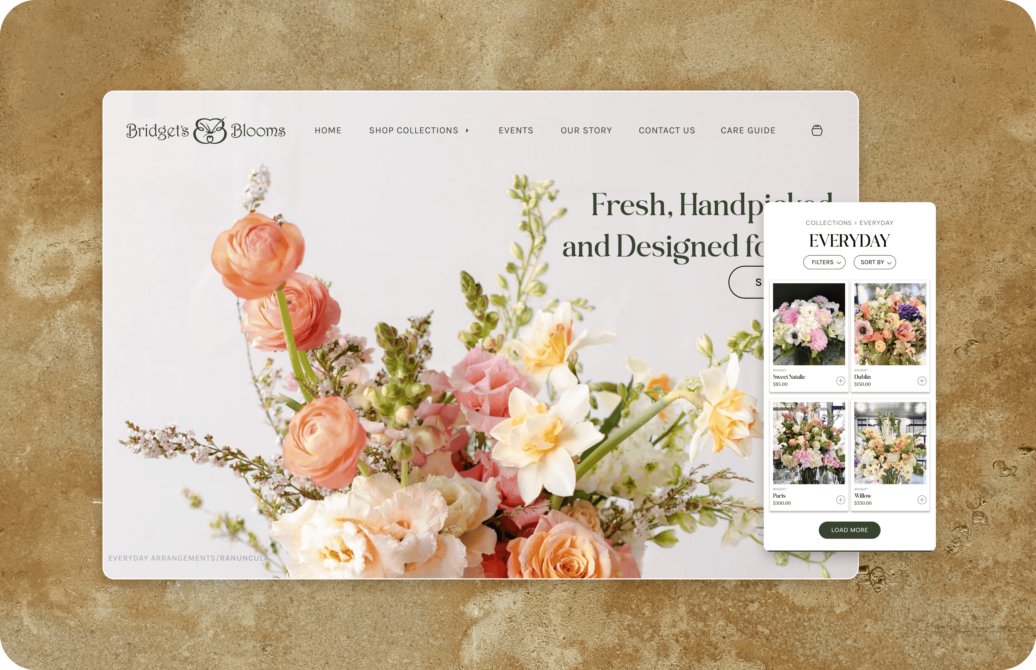 Bridget’s Blooms website redesign